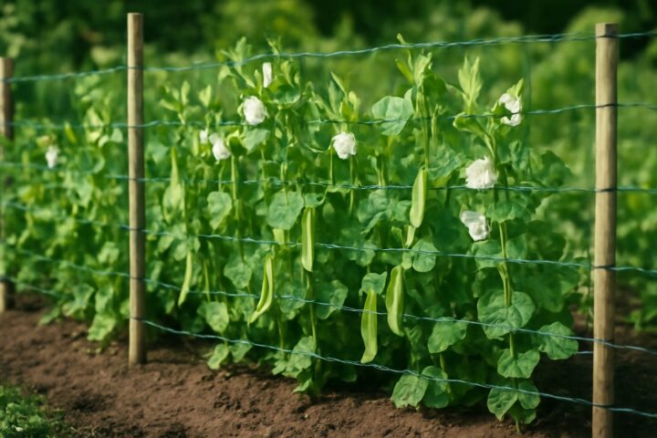 pea plants trellis