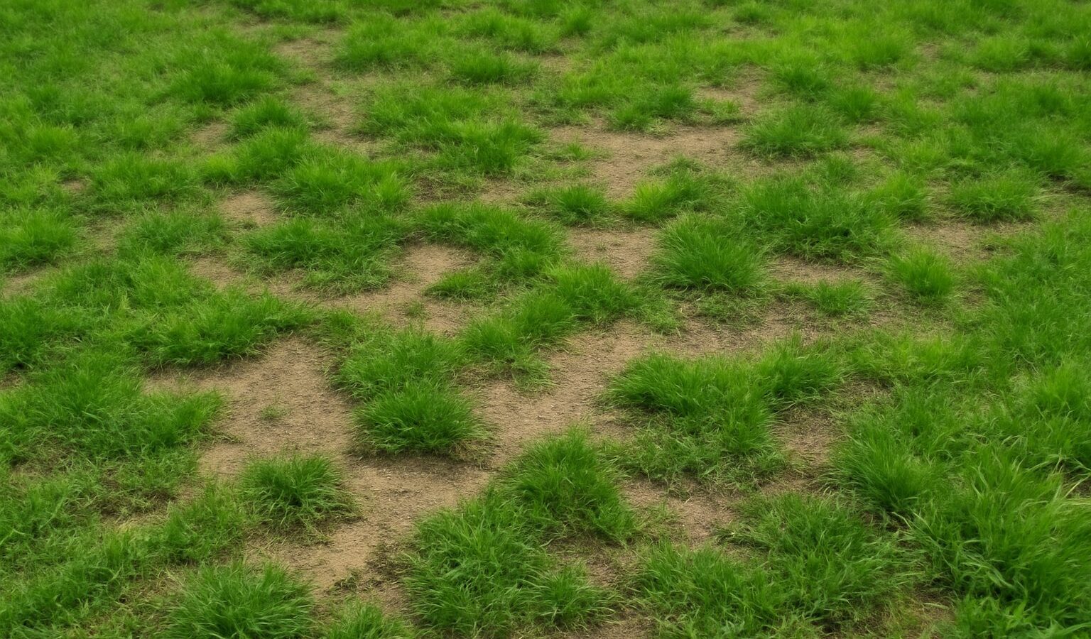 patchy thin lawn grass