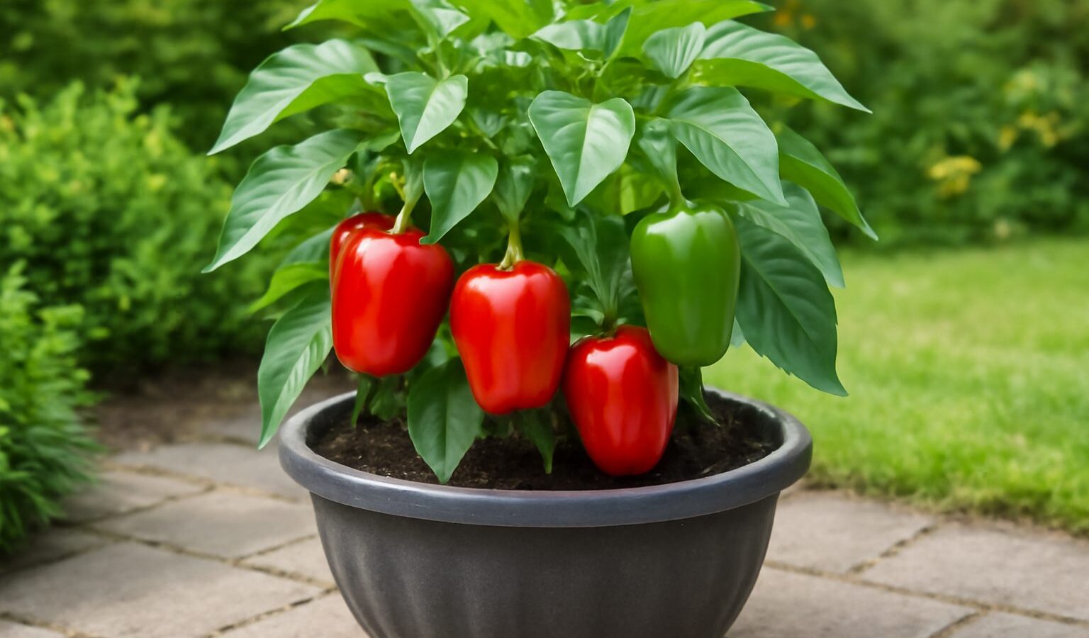 peppers container growing