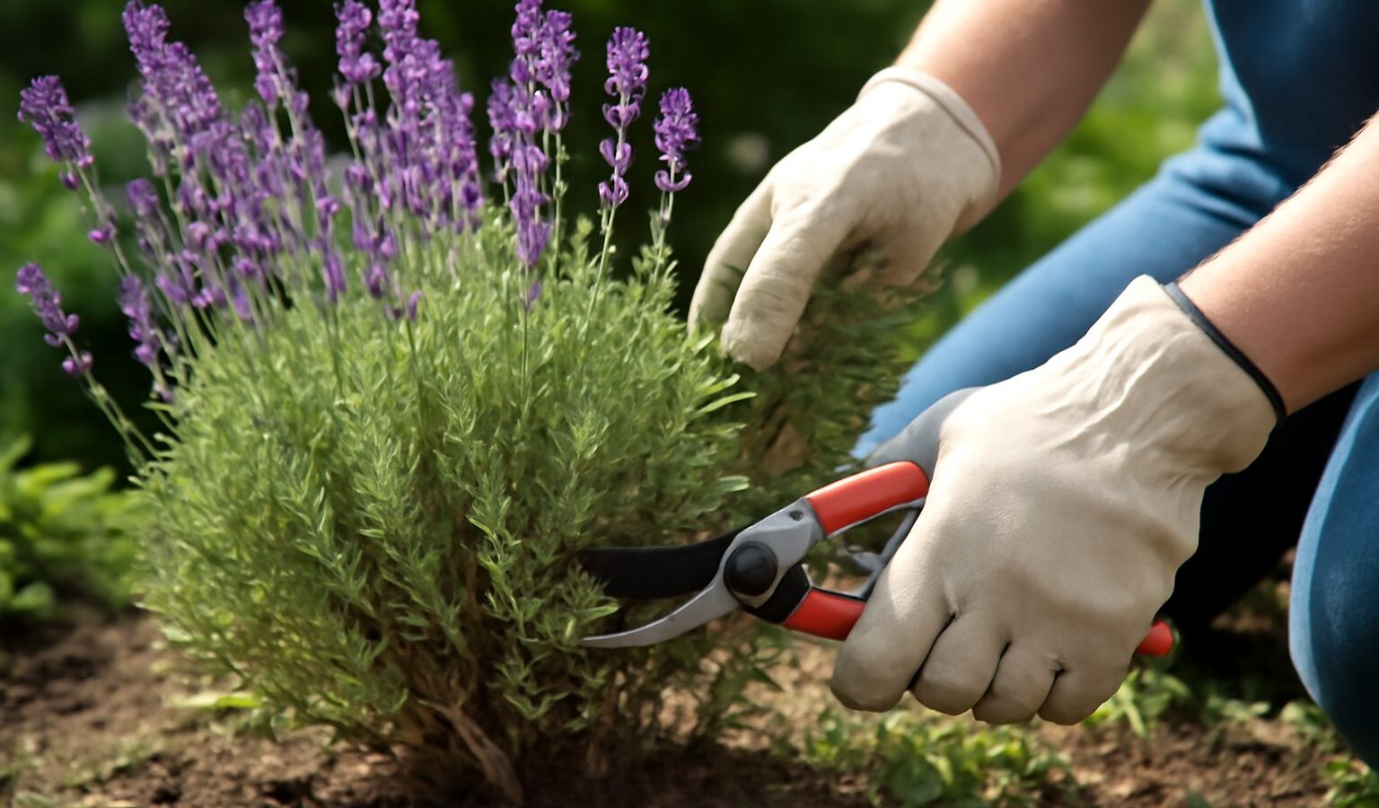 pruning lavender shrub